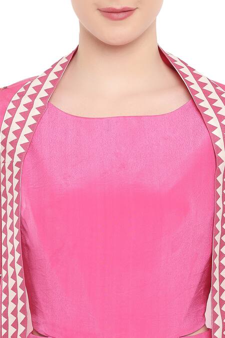 Shop Soup By Sougat Paul Pink Net, Crepe Sequin Round Neck Draped Dress With Embellished Cape Online at Aza Fashions Shop_Soup By Sougat Paul_Pink Net, Crepe Sequin Round Neck Draped Dress With Embellished Cape _Online_at_Aza_Fashions