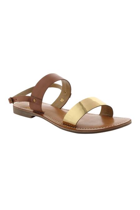 Ellada Flat sandals Metallic Gold Leather | Womens K. Jacques Flat sandals  - MSA Inmobiliaria