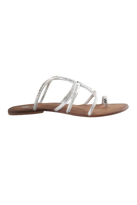 Sole Fry_Silver Slip On Flats_Online_at_Aza_Fashions