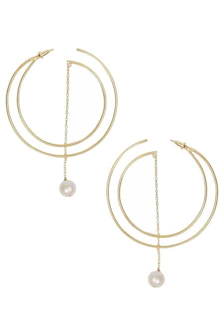 Varnika Arora Gold Plated Beads Hoops