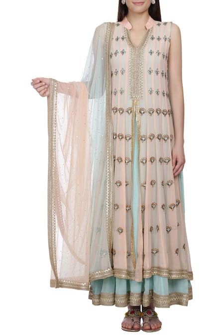 Bhumika Grover Layered embroidered anarkali with dupatta 