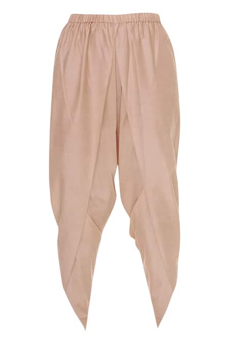 Shop Sonali Gupta Peach Blended Silk Round Embroidered Peplum Tunic And Dhoti Pant Set Online at Aza Fashions Shop_Sonali Gupta_Peach Blended Silk Round Embroidered Peplum Tunic And Dhoti Pant Set _Online_at_Aza_Fashions