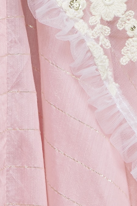 Divya Kanakia_Pink Flared Lehenga With Embroidered Top _at_Aza_Fashions