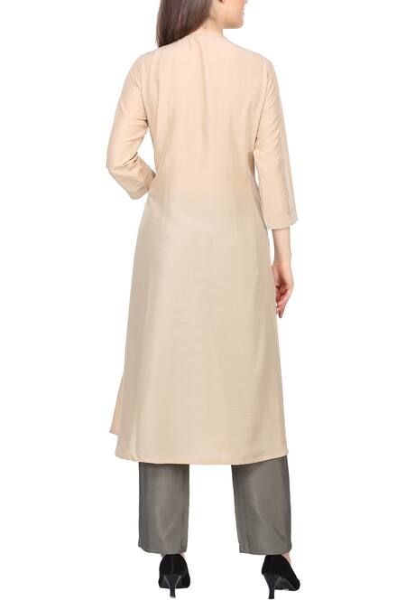 Shop Adara Khan Beige Flared Kurta Set at Aza Fashions Shop_Adara Khan_Beige Flared Kurta Set _at_Aza_Fashions