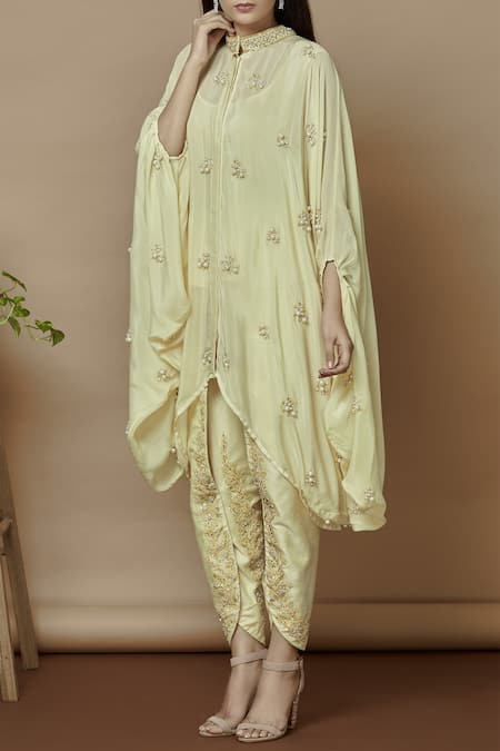 Aariyana Couture Embroidered Kaftan with Dhoti Pants 