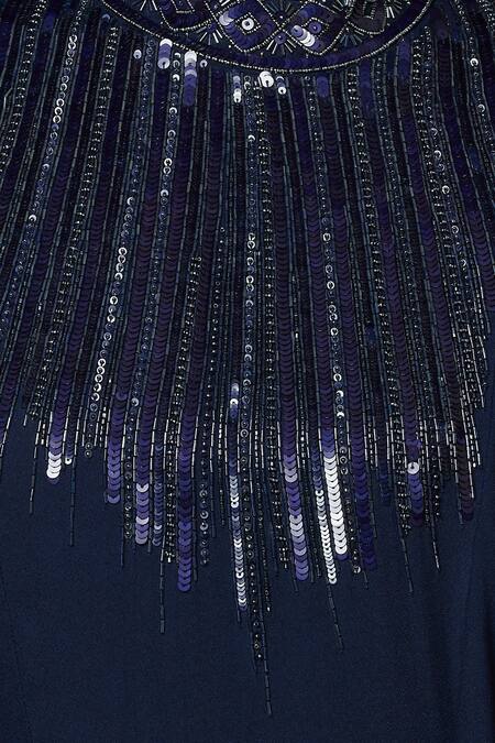 Aariyana Couture Blue Sequins Embroidered Kurta With Pants at Aza Fashions Aariyana Couture_Blue Sequins Embroidered Kurta With Pants_at_Aza_Fashions