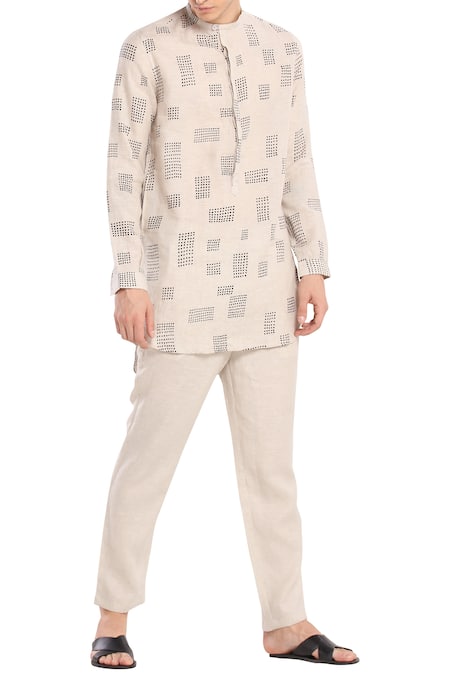 Son of A Noble Snob Linen printed kurta 