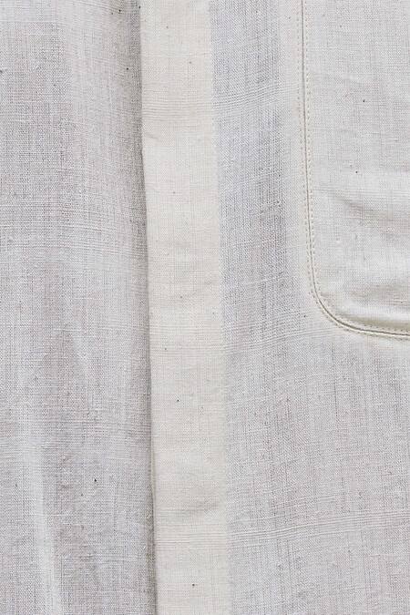 Dhruv Vaish_Off White Handloom Cotton Shirt_at_Aza_Fashions