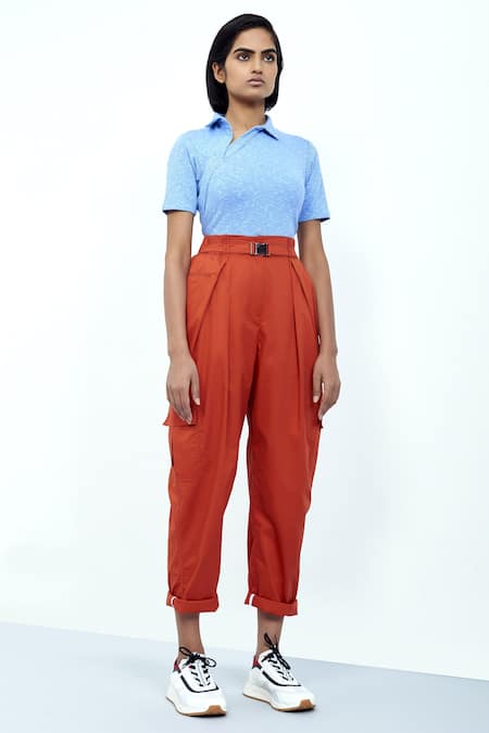 OFFICINE GÉNÉRALE George tapered belted cotton-poplin pants | THE OUTNET
