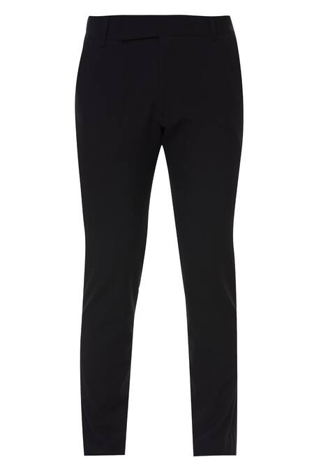 Shop_Chatenya Mittal_Black Silk Jaquard Tuxedo With Pants_Online_at_Aza_Fashions