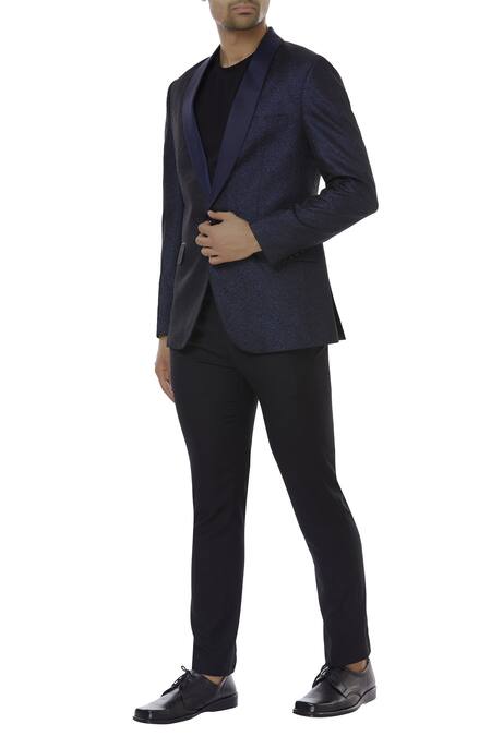 Chatenya Mittal Black Silk Tuxedo With Pants