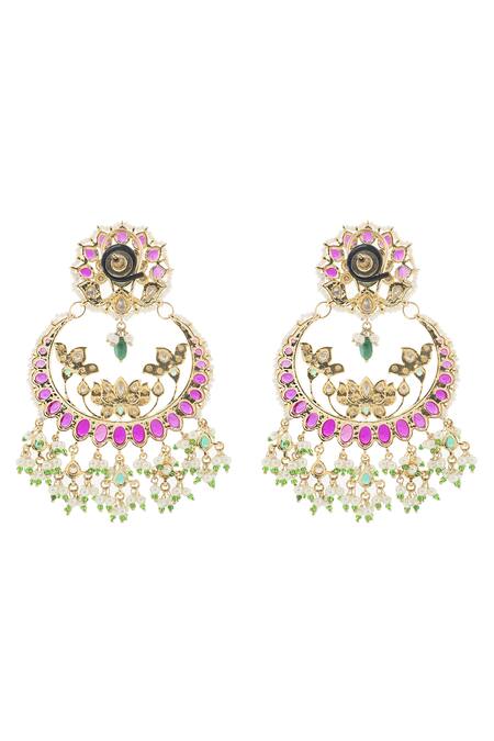 Auraa Trends Gold Plated Stone, Bead Chandbalis Online at Aza Fashions Auraa Trends_Gold Plated Stone, Bead Chandbalis_Online_at_Aza_Fashions