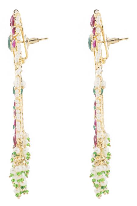 Shop Auraa Trends Gold Plated Stone, Bead Chandbalis Online at Aza Fashions Shop_Auraa Trends_Gold Plated Stone, Bead Chandbalis_Online_at_Aza_Fashions