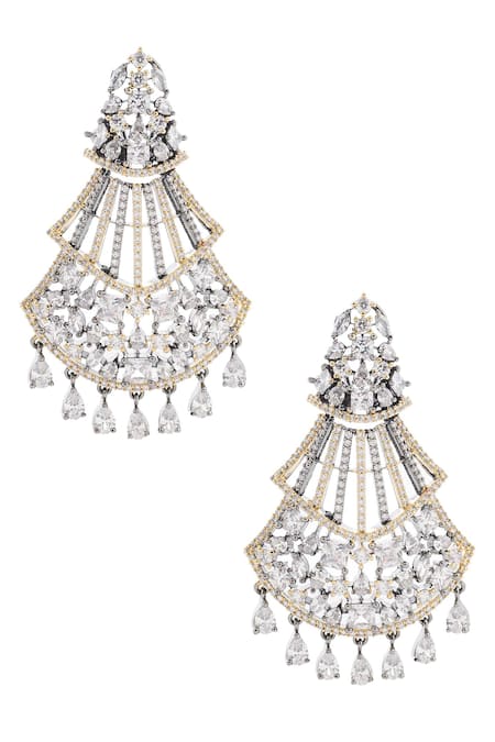 Auraa Trends Gold Plated Crystal Antique Finish Earrings 
