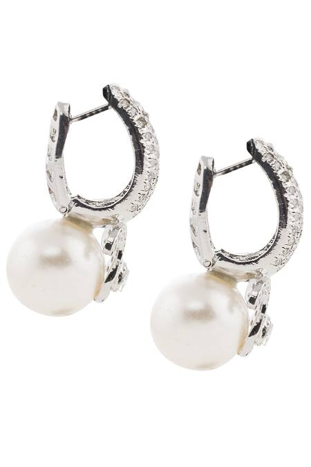 Buy_Auraa Trends_Silver Plated Crystals, Beads And Drop Earrings_Online_at_Aza_Fashions