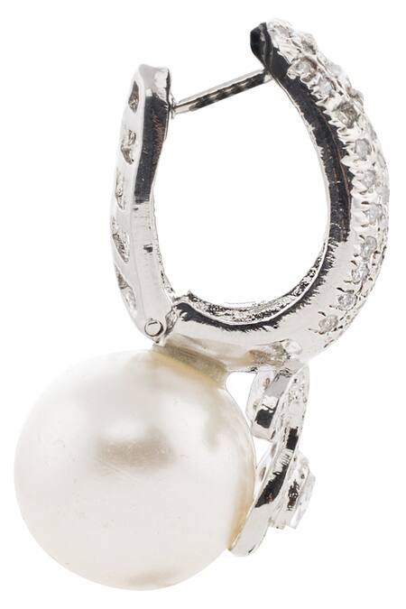 Shop_Auraa Trends_Silver Plated Crystals, Beads And Drop Earrings_Online_at_Aza_Fashions