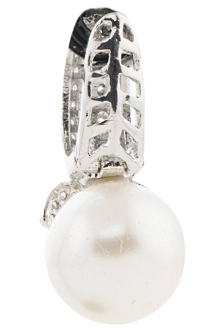 Auraa Trends_Silver Plated Crystals, Beads And Drop Earrings_at_Aza_Fashions