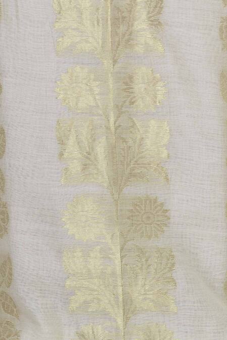 Rar Studio_White Chanderi Handloom Kurta Set_at_Aza_Fashions