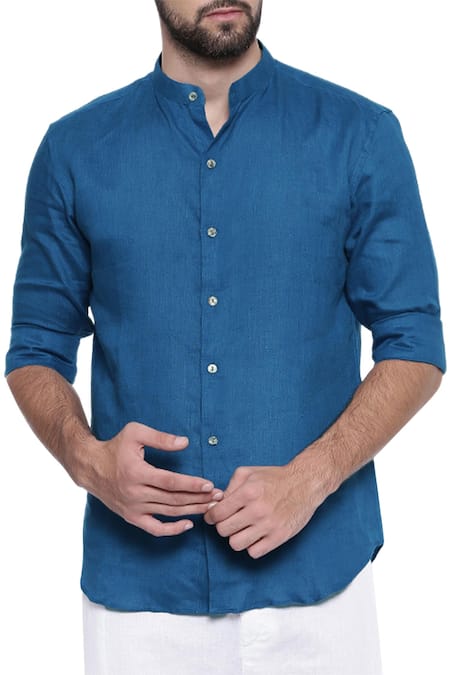 Mayank Modi - Men Linen Slim Fit Shirt 