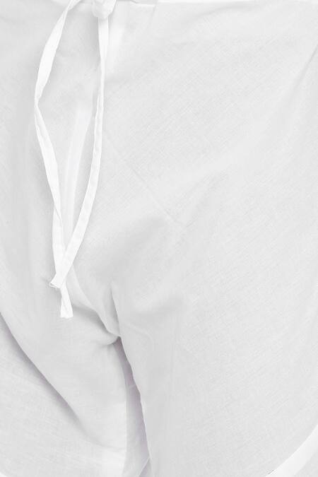 Shop_Mayank Modi - Men_Blue Cotton Satin Mandarin Collar Kurta Set_Online_at_Aza_Fashions