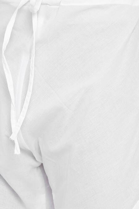 Shop_Mayank Modi - Men_Yellow Linen Embroidery Kurta Set For Kids_Online_at_Aza_Fashions