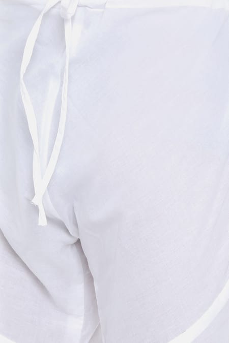 Shop_Mayank Modi - Men_Brown Silk, Cotton Overlap Kurta And Churidar Set_Online_at_Aza_Fashions