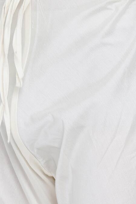 Shop_Mayank Modi - Men_Cream Silk Jaquard Kurta And Churidar Set_Online_at_Aza_Fashions