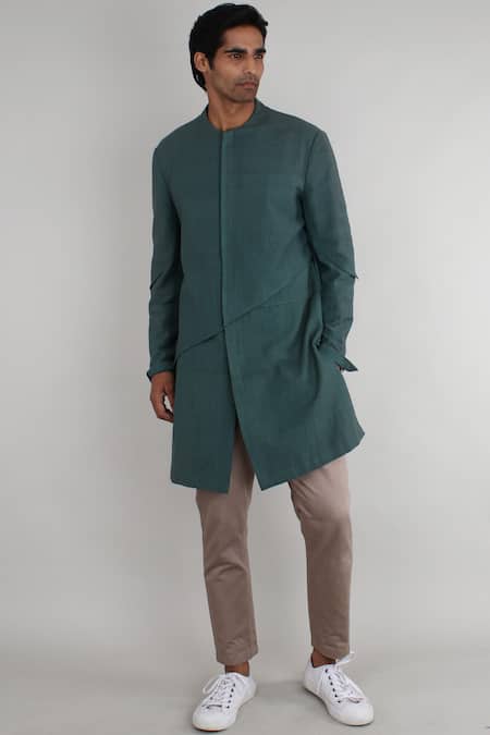 Antar Agni Green Handwoven Cotton Jacket