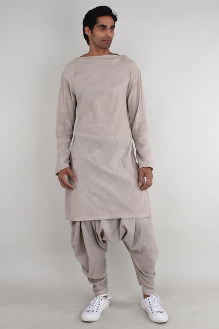 Antar Agni Grey Handwoven Cotton Kurta