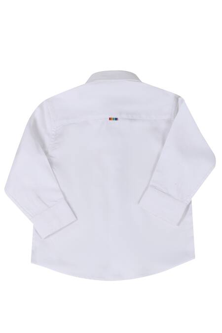 Shop Partykles White Cotton Embroidery Zebra Print Shirt at Aza Fashions Shop_Partykles_White Cotton Embroidery Zebra Print Shirt_at_Aza_Fashions