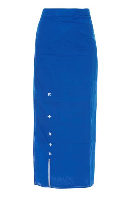 Rouka By Sreejith Jeevan Blue Cotton Wrap Skirt 2