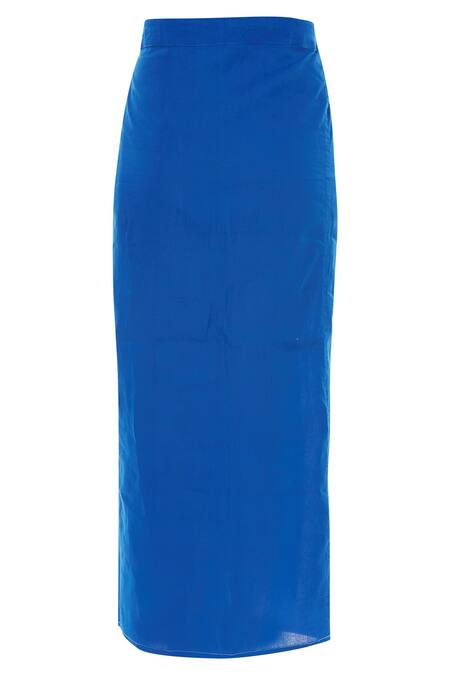 Rouka By Sreejith Jeevan Blue Cotton Wrap Skirt 3