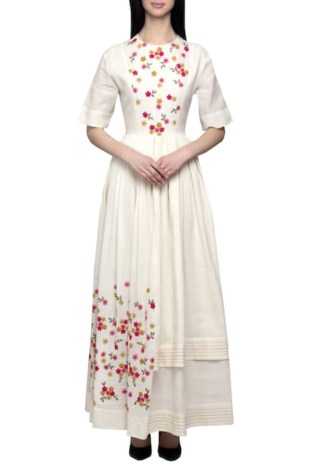 S & V Designs Embroidered Maxi Dress 