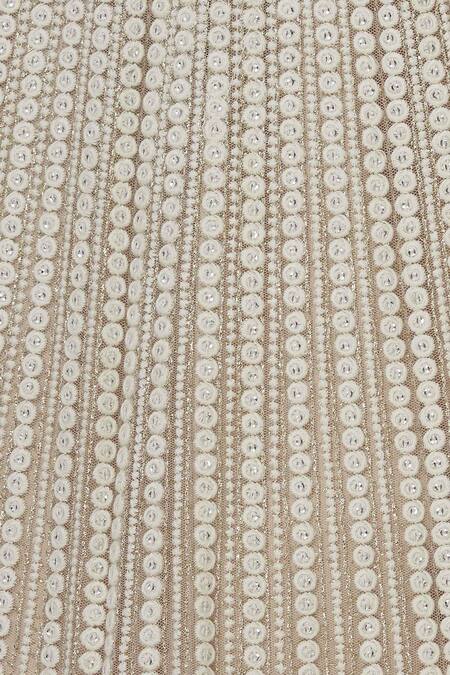 Khwaab By Sanjana Lakhani_Beige Tafetta Embroidered Lehenga Set_at_Aza_Fashions