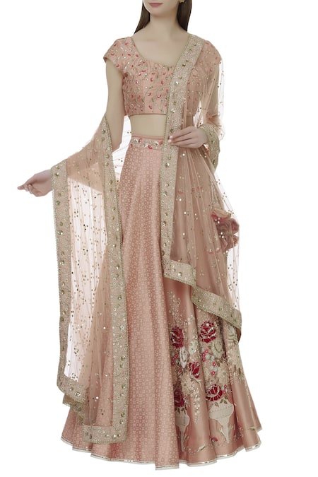 Ivory by Dipika Chanderi Embroidered Lehenga Set 