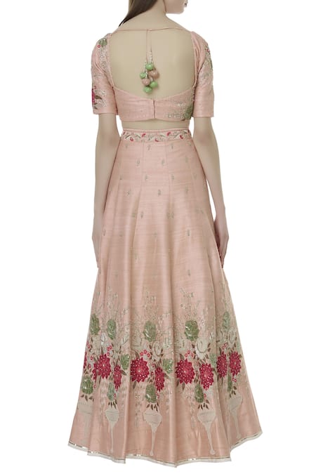 Ivory By Dipika Chanderi Embroidered Lehenga Set 