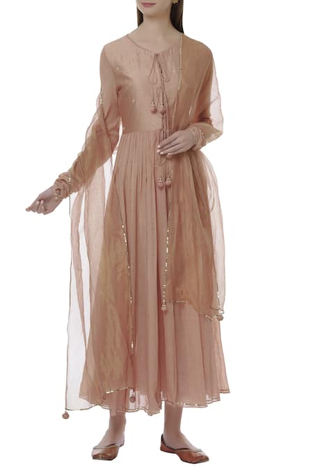 Ivory by Dipika Chanderi Silk Anarkali Set 