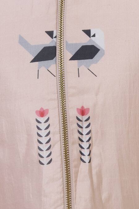 Buy_Sva By Sonam & Paras Modi_Peach Silk Printed Saree With Blouse_Online_at_Aza_Fashions