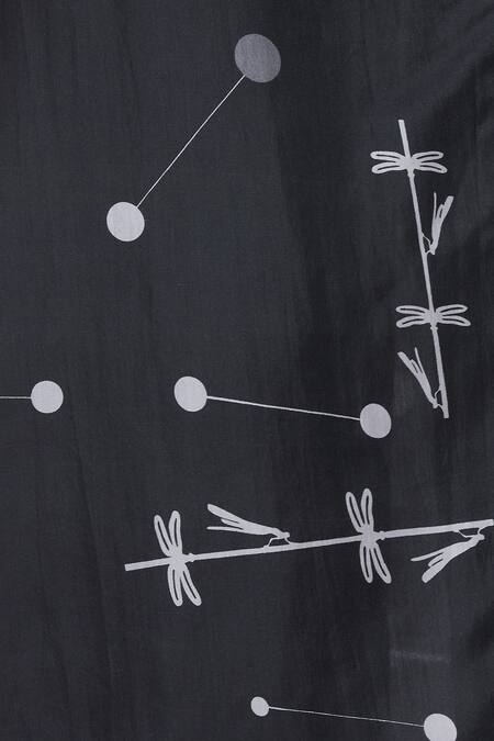 Sva By Sonam & Paras Modi_Black Spun Printed Jacket And Pant Set_at_Aza_Fashions