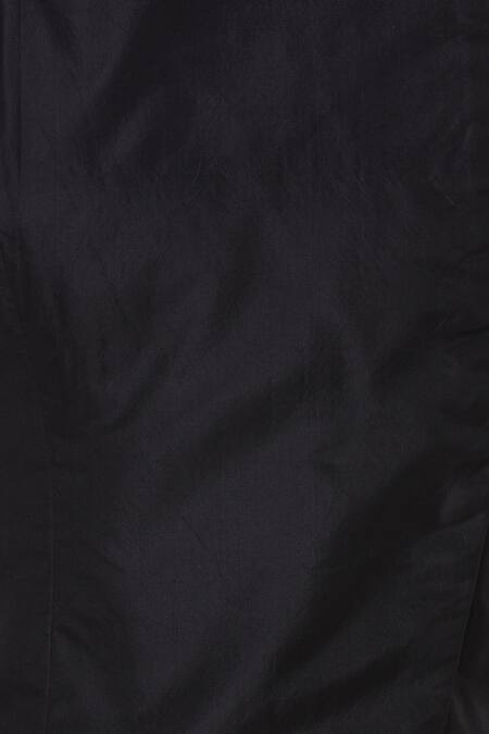 Shop_Sva By Sonam & Paras Modi_Black Silk Printed Draped Skirt Set_Online_at_Aza_Fashions