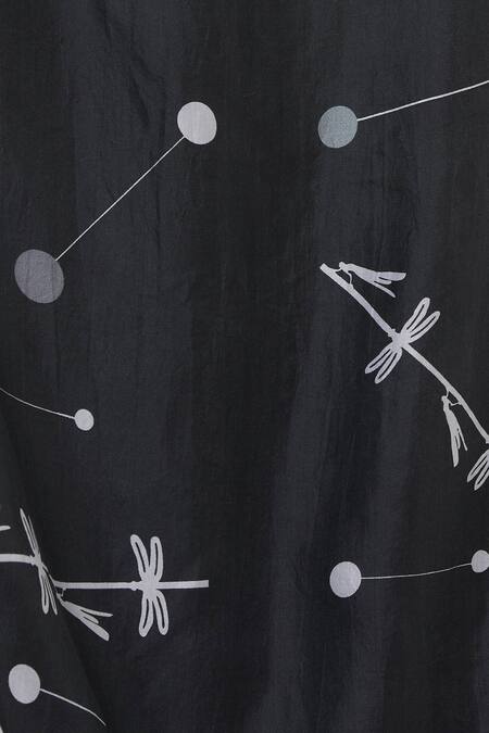 Sva By Sonam & Paras Modi_Black Silk Peplum Top And Draped Skirt Set_at_Aza_Fashions