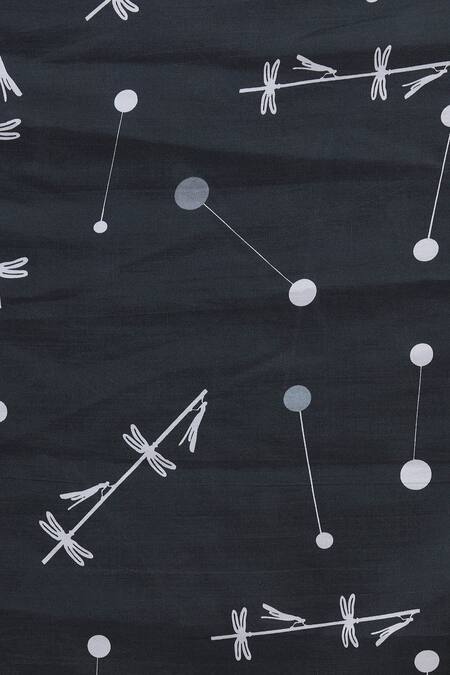 Buy_Sva By Sonam & Paras Modi_Black Silk Printed Saree With Blouse_Online_at_Aza_Fashions