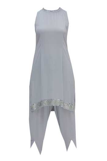 Buy_Vandana Sethi_Grey Georgette Embellished Kurta Dhoti Pant Set_Online_at_Aza_Fashions