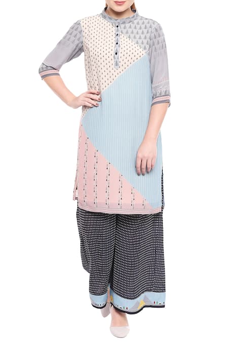 SO US by Sougatpaul Printed Kurta Palazzo Set 