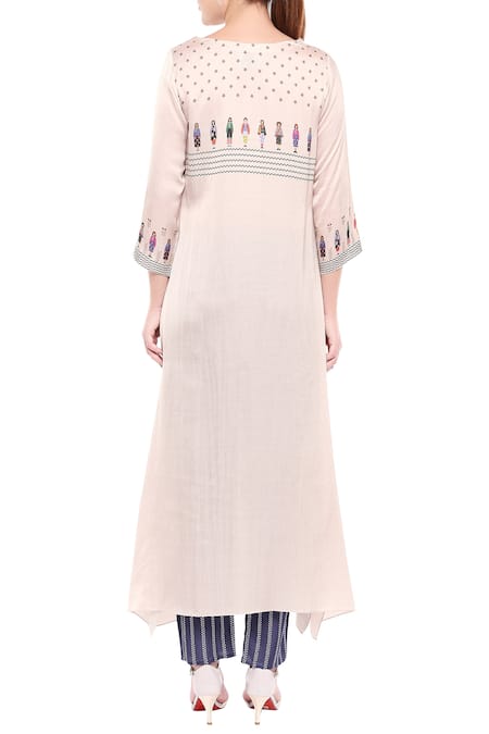 Shop So Us By Sougatpaul Off White Rayon Round Printed Kurta Set at Aza Fashions Shop_So Us By Sougatpaul_Off White Rayon Round Printed Kurta Set _at_Aza_Fashions