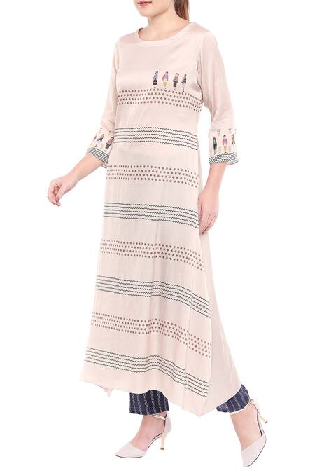 Buy So Us By Sougatpaul Off White Rayon Round Printed Kurta Set Online at Aza Fashions Buy_So Us By Sougatpaul_Off White Rayon Round Printed Kurta Set _Online_at_Aza_Fashions