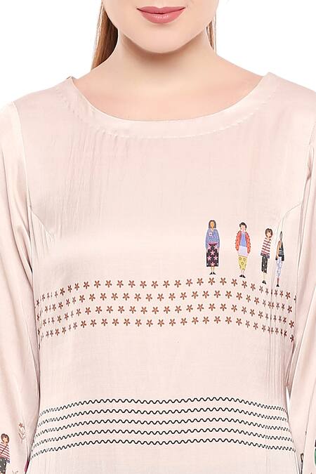 Shop So Us By Sougatpaul Off White Rayon Round Printed Kurta Set Online at Aza Fashions Shop_So Us By Sougatpaul_Off White Rayon Round Printed Kurta Set _Online_at_Aza_Fashions