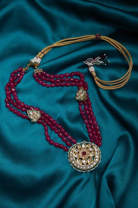 Buy Just Shradhas Gold Plated Kundan Pendant Necklace Online at Aza Fashions Buy_Just Shradhas_Gold Plated Kundan Pendant Necklace _Online_at_Aza_Fashions