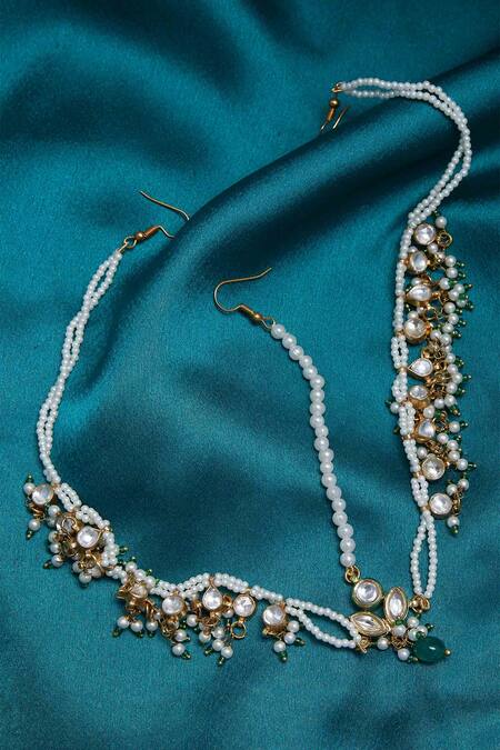 Just Shradhas_Gold Plated Stone Mathapatti _Online_at_Aza_Fashions