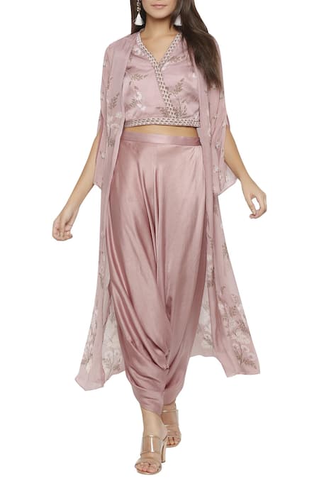 Dhoti crop top hot sale and jacket